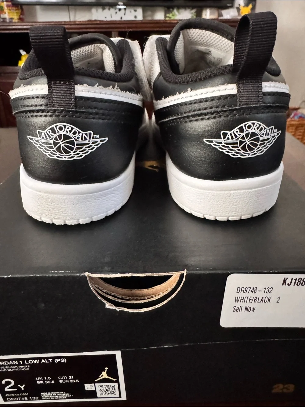 Jordan Low-Top Sneakers in White and Black